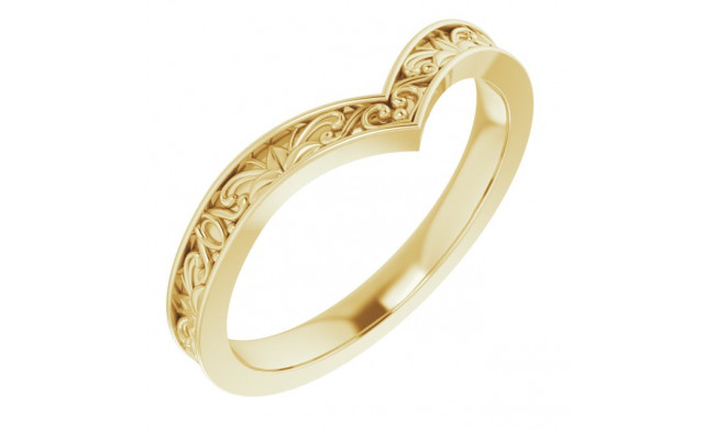 14K Yellow Vintage-Inspired V Ring - 51882102P