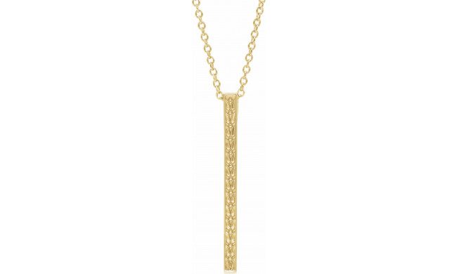 14K Yellow Sculptural-Inspired Bar 16-18 Necklace - 86973202P