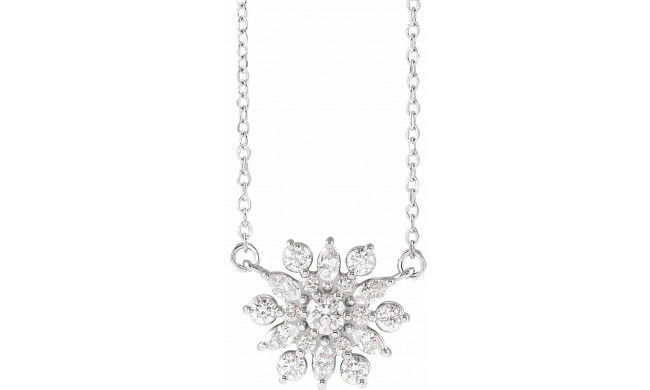 14K White 1/2 CTW Diamond Vintage-Inspired 18 Necklace - 86948610P