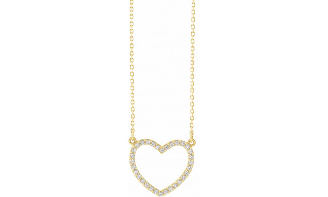 14K Yellow 1/5 CTW Diamond Small Heart 16 Necklace - 66415100009P