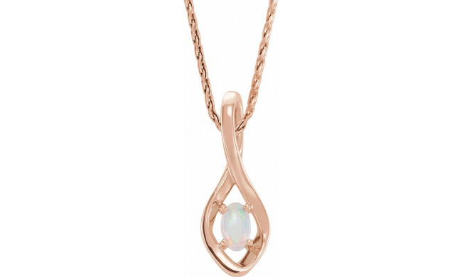 14K Rose Freeform Opal 16-18 Necklace - 8658460002P