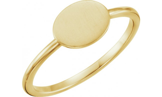 14K Yellow Oval Engravable Ring - 514021001P