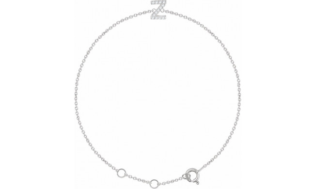 14K White .06 CTW Diamond Initial Z 6-7 Bracelet - 65268960026P