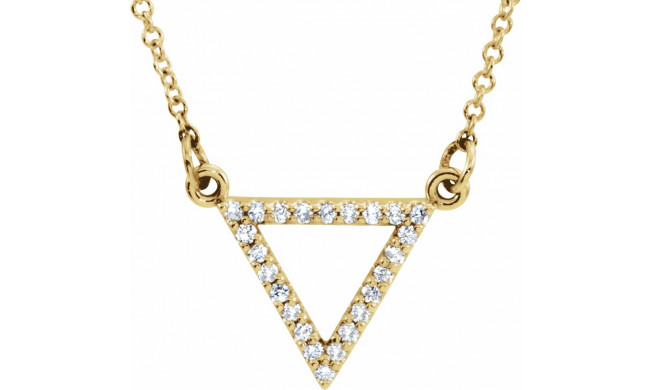 14K Yellow 1/10 CTW Diamond Triangle 16 Necklace - 85864100P