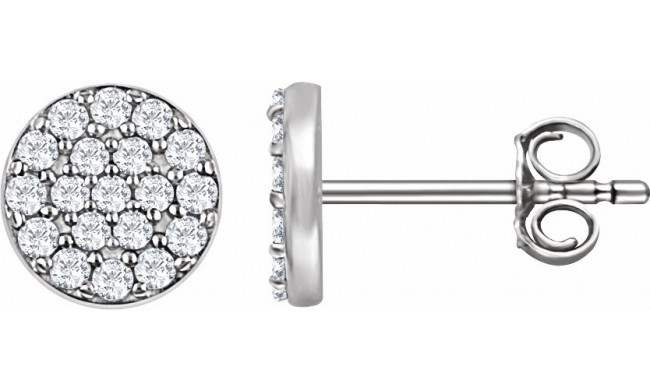 14K White 1/3 CTW Diamond Cluster Earrings - 65175460000P