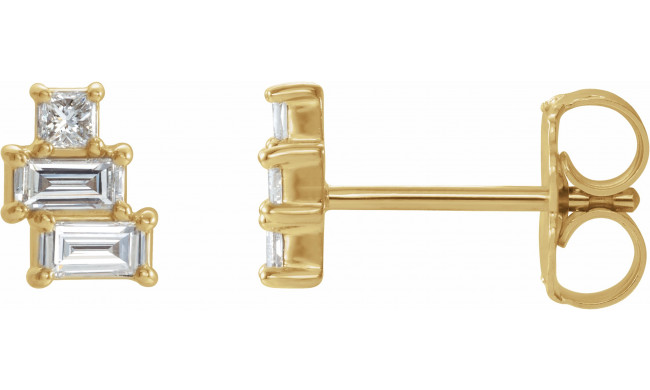 14K Yellow 1/4 CTW Diamond Geometric Cluster Earrings - 86895601P