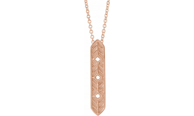 14K Rose Vintage-Inspired Vertical Bar 18 Necklace - 86879607P