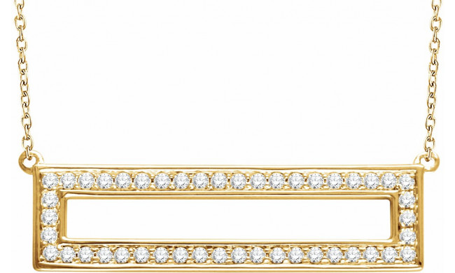 14K Yellow 3/8 CTW Diamond Rectangle 16-18 Necklace - 65188760000P