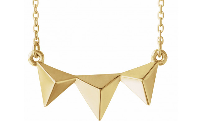 14K Yellow Pyramid 16-18 Necklace - 86671601P