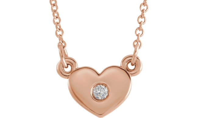 14K Rose .03 CTW Diamond Heart 16 Necklace - 86335602P