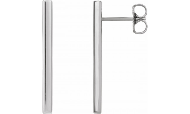 14K White 24x2 mm Bar Earrings - 86972106P