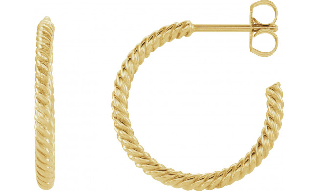 14K Yellow 17 mm Rope Hoop Earrings - 86111101P