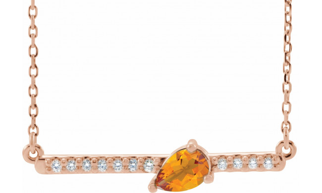 14K Rose Citrine & 1/10 CTW Diamond 18 Necklace - 86812752P