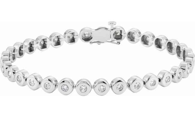 14K White 2 CTW Diamond Bezel-Set Line 7 Bracelet - 6740060001P
