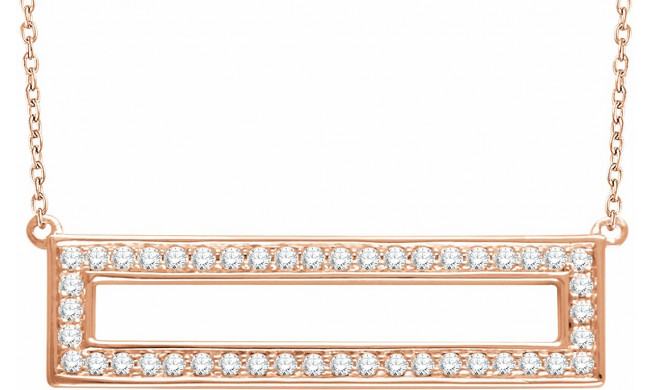 14K Rose 3/8 CTW Diamond Rectangle 16-18 Necklace - 65188760002P