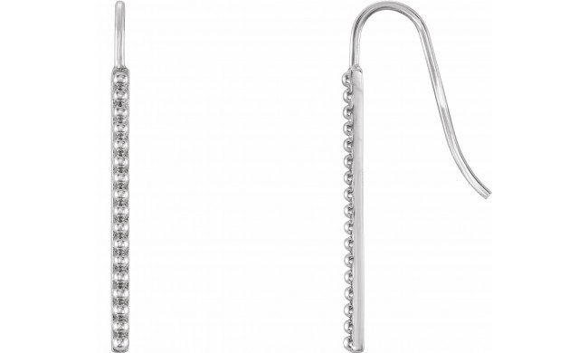 14K White Beaded Earrings - 86499600P