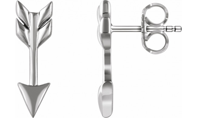 14K White Arrow Earrings - 65238960000P