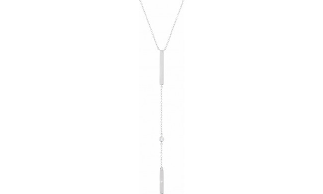 14K White .06 CTW Diamond Bar 16-18 Necklace - 65230260000P
