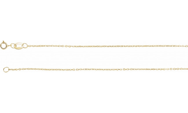 14K Yellow 1 mm Diamond-Cut Cable Chain 7 Bracelet - CH123120468P