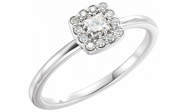 14K White 1/4 CTW Diamond Stackable Ring - 122811600P