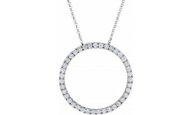 14K White 1 CTW Diamond Circle 18 Necklace - 658311007P