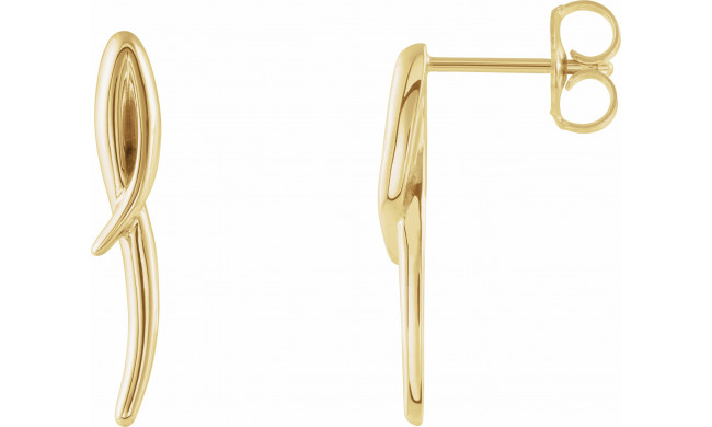 14K Yellow Freeform Earrings - 86672601P