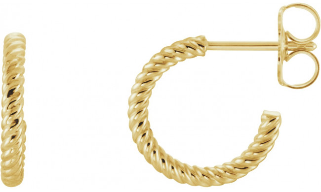 14K Yellow 12 mm Rope Hoop Earrings - 861116118P