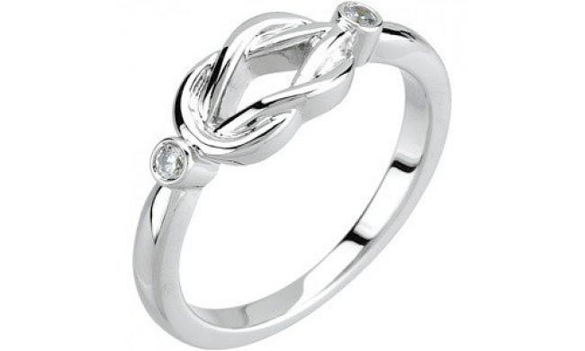 14K White .06 CTW Diamond Knot Ring - 677361216110P