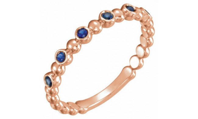 14K Rose Blue Sapphire Stackable Ring - 71814602P