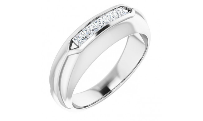 14K White 1/2 CTW Diamond Men's Ring - 98526036P