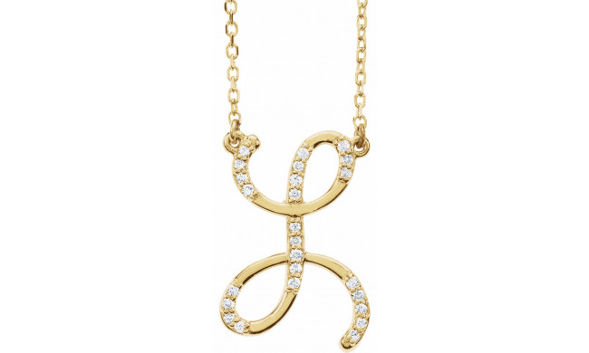 14K Yellow 1/10 CTW Diamond Initial L 16 Necklace - 67399123P