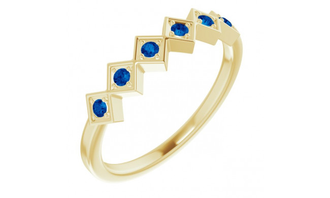 14K Yellow Blue Sapphire Stackable Ring - 71888602P