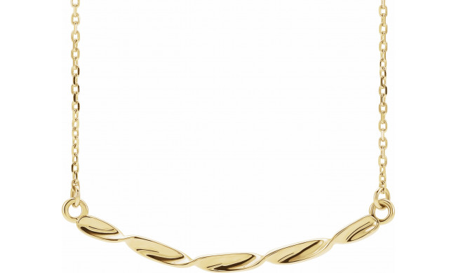 14K Yellow Twisted Ribbon Bar 16-18 Necklace - 86645601P