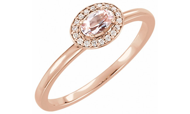 14K Rose Morganite & .05 CTW Diamond Ring - 122744602P
