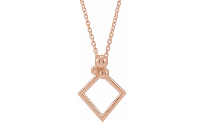 14K Rose Geometric 16-18 Necklace - 86945602P