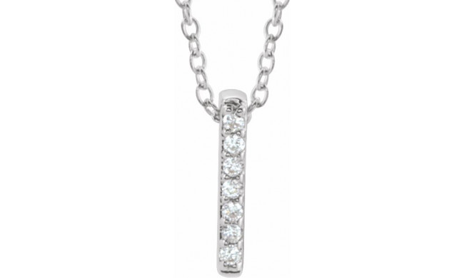 14K White .05 CTW Diamond Bar 16-18 Necklace - 65221860002P