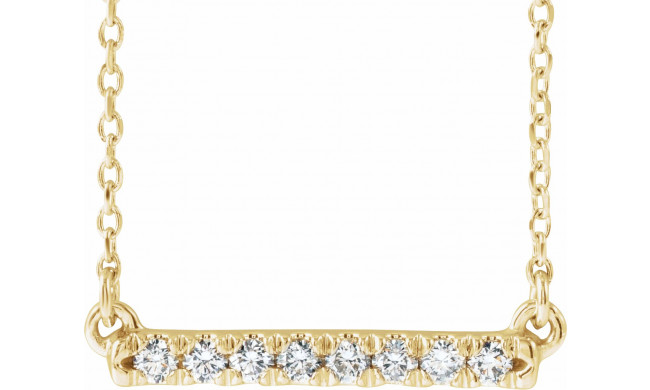 14K Yellow 1/8 CTW Diamond French-Set Bar 16 Necklace - 86969701P