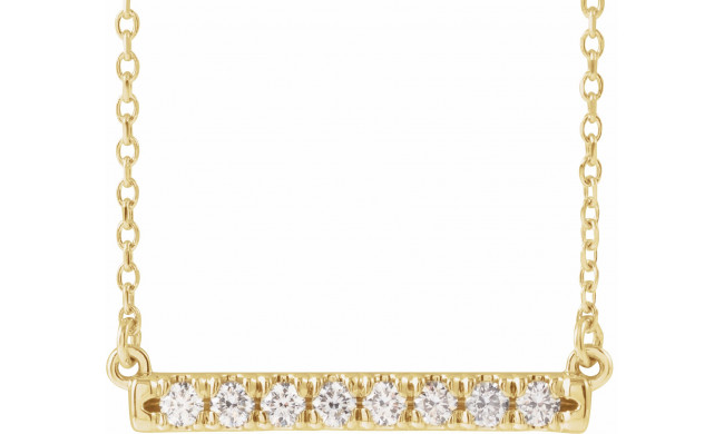 14K Yellow 1/4 CTW Diamond French-Set Bar 18 Necklace - 86969716P