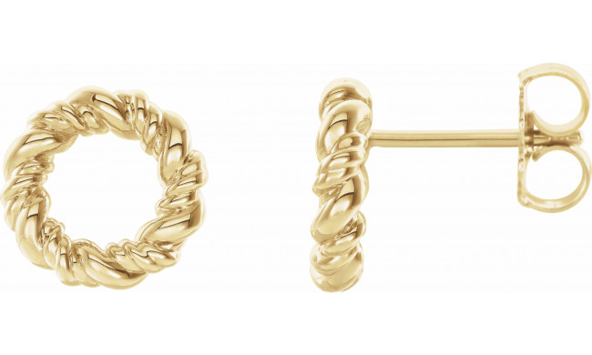 14K Yellow 9.4 mm Circle Rope Earrings - 86821601P