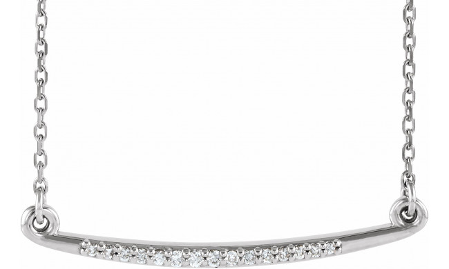 14K White .05 CTW Diamond Curved Bar 16-18 Necklace - 86681600P