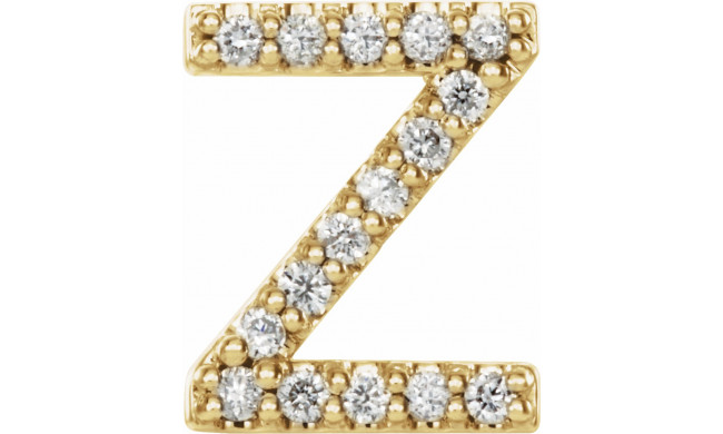 14K Yellow .06 CTW Diamond Single Initial Z Earring - 867976131P