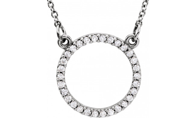 14K White 1/8 CTW Diamond 16 Necklace - 84155101P