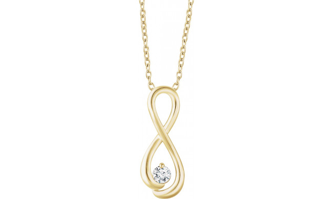 14K Yellow 1/6 CTW Diamond Infinity-Inspired 16-18 Necklace - 65272360001P