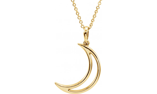 14K Yellow 25.7x4.7 mm Crescent Moon 16 Necklace - 85880100P