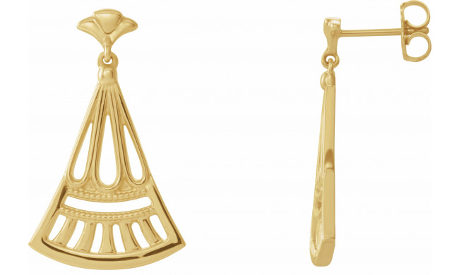 14K Yellow Vintage-Inspired Dangle Earrings - 86876601P