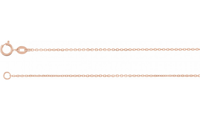 14K Rose 1 mm Diamond-Cut Cable Chain 7 Bracelet - CH123324107P