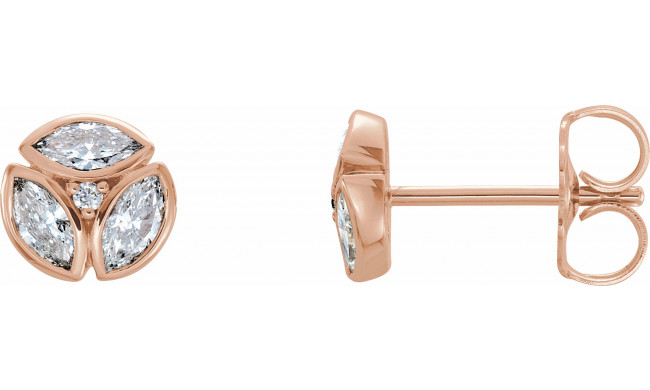 14K Rose 1/2 CTW Diamond Earrings - 86445602P