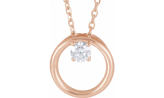 14K Rose 1/10 CTW Diamond Circle 16-18 Necklace - 86689607P