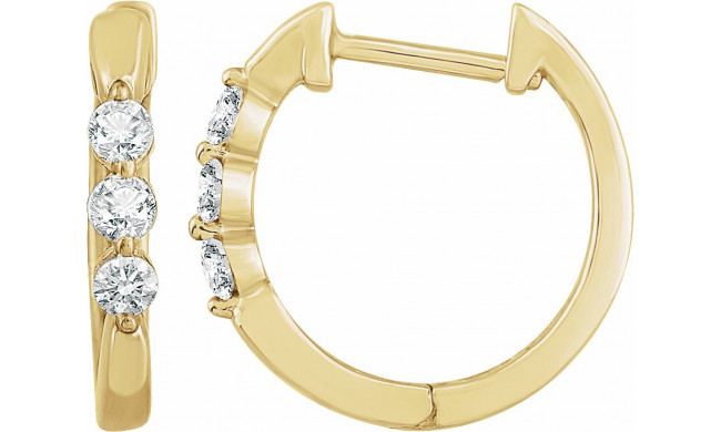 14K Yellow 1/4 CTW Diamond Hoop Earrings - 65295660001P