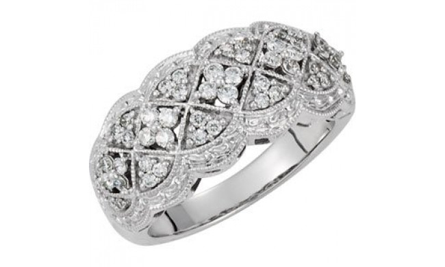 14K White 1/2 CTW Diamond Ring - 69497100P